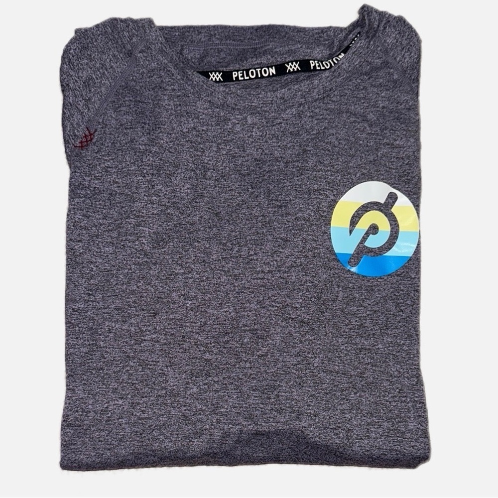 Rhone X Peloton Shirt Men' Size XL Gray/Purple Cycling Activewear